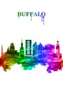 Buffalo New York skyline Portrait Rainbow Royalty Free Stock Photo