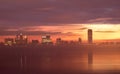 Buffalo, New York Skyline Prior To Sunrise Royalty Free Stock Photo