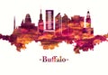 Buffalo New York skyline in Red Royalty Free Stock Photo