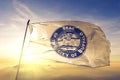 Buffalo of New York of United States flag waving on the top Royalty Free Stock Photo