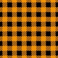 Buffalo plaid pattern, Checkered orange background. Tartan seamless pattern vector illustration