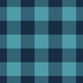 Buffalo Plaid seamless patten. Vector checkered blue plaid textured background. Traditional gingham fabric print
