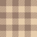 Buffalo Plaid seamless patten. Vector checkered Christmas brown plaid textured background. Traditional woven fabric