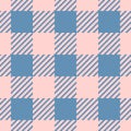 Buffalo Plaid seamless patten. Vector checkered pink and blue plaid textured background. Traditional gingham fabric