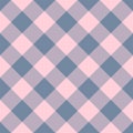 Buffalo Plaid seamless patten. Vector diagonal checkered pink and grey plaid textured background. Traditional gingham