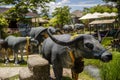 Buffalo Sculpture In The Resort