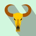 Buffalo skull flat icon