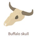Buffalo skull icon, isometric 3d style
