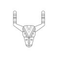 Buffalo skull line icon