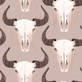 Buffalo skull seamless