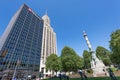 Lafayette Square in Buffalo Downtown that hosts a Civil War monument column, is the second most