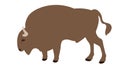 Buffalo, vector illustration,   flat style,profile Royalty Free Stock Photo