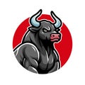 Buffalo vector mascot, bull cartoon illustration