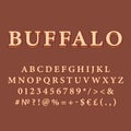 Buffalo vintage 3d vector alphabet set