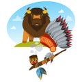 Buffalo. Wild animals. Cavicorn mammals. American Indians Royalty Free Stock Photo