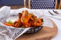 Buffalo wings basket Royalty Free Stock Photo