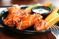 Buffalo Wings with Bleu Cheese Dipping Sauce Royalty Free Stock Photo