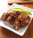 Buffalo wings with celery Royalty Free Stock Photo