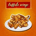 Buffalo wings on a plate. Royalty Free Stock Photo