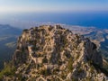 Buffavento Castle in Kyrenia region - Northern Cyprus - aerial view