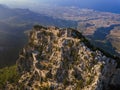 Buffavento Castle in Kyrenia region - Northern Cyprus - aerial view