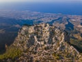 Buffavento Castle in Kyrenia region - Northern Cyprus - aerial view