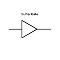 Buffer Gate. electronic symbol of illustration of basic circuit symbols. Electrical symbols.