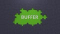 buffer.puzzle pieces with missing pieces spelling.Flat lay view from above on puzzle pieces with missing pieces buttons Royalty Free Stock Photo