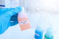 Buffer solution in glass, chemical in the laboratory and industry Royalty Free Stock Photo