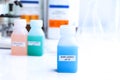 Buffer solution in glass, chemical in the laboratory and industry Royalty Free Stock Photo
