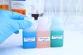 Buffer solution in glass, chemical in the laboratory and industry Royalty Free Stock Photo