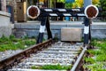 Buffer stop on the railway Royalty Free Stock Photo