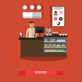 Buffet concept vector illustration in flat style Royalty Free Stock Photo