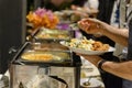 Buffet dinner catering in party. Food and drink all you can eat Concept Royalty Free Stock Photo