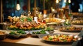 Buffet Dinner, Dining Food Celebration Party Concept. Generative Ai Royalty Free Stock Photo