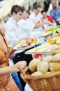 Buffet food people Royalty Free Stock Photo