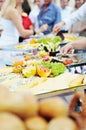 Buffet food people Royalty Free Stock Photo