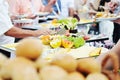 Buffet food people Royalty Free Stock Photo