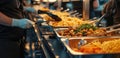 buffet food service at a business