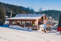 Buffet on Kubinska Hola ski restort during winter