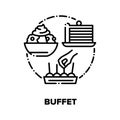 Buffet Menu Vector Concept Black Illustrations