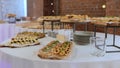 Buffet in a restaurant, hotel. Buffet table for guests. Holiday catering. Buffet with delicious food. A set of cold Royalty Free Stock Photo