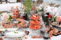 Buffet table with seafood Royalty Free Stock Photo