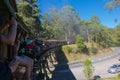 Puffing Billy Steam Train going over the bridge