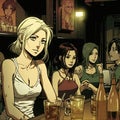 Buffy Summers, Exploring Cocktails and Conversation in a Casual Setting, anime style, generative ai