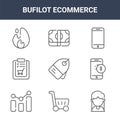 9 bufilot ecommerce icons pack. trendy bufilot ecommerce icons on white background. thin outline line icons such as costumer,