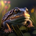 Bufo bufo, also known as the common toad. AI Generated