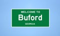 Buford, Georgia city limit sign. Town sign from the USA.