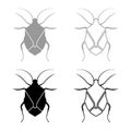 Bug Bedbug Chinch True bugs Hemipterans Insect pest icon set black color vector illustration flat style image Royalty Free Stock Photo