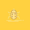 Bug, bugs, insect, testing, virus Flat Line Filled Icon. Beautiful Logo button over yellow background for UI and UX, website or Royalty Free Stock Photo